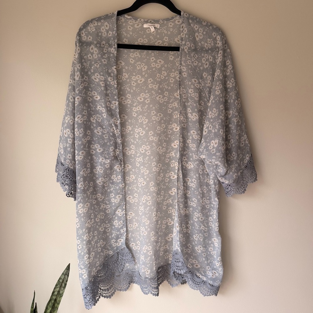 Maurices Blue Floral Kimono